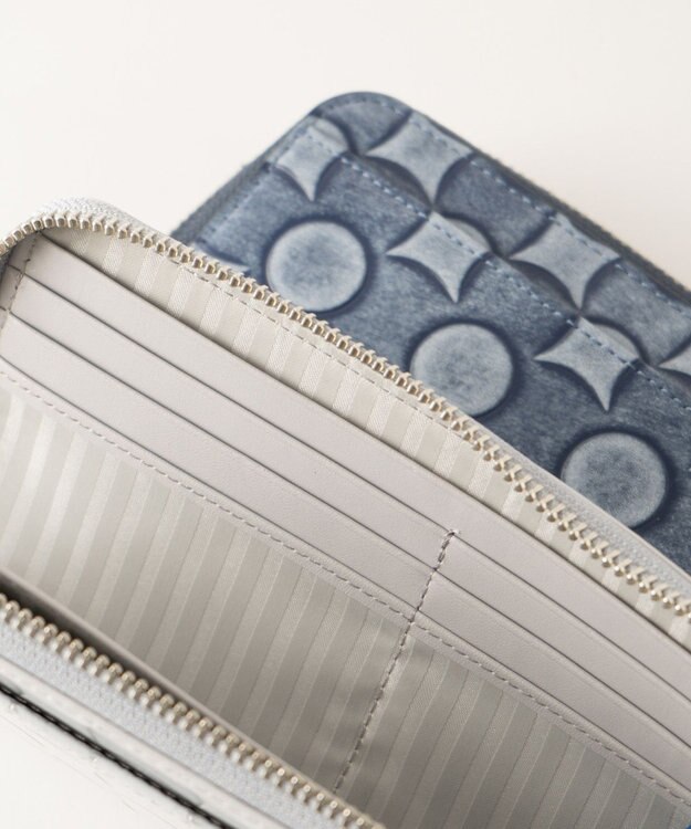 MIYABIYA La quoh with kirakaracho 南蛮七宝アルチザンレザー L字ファスナー財布 月白銀（シルバー）