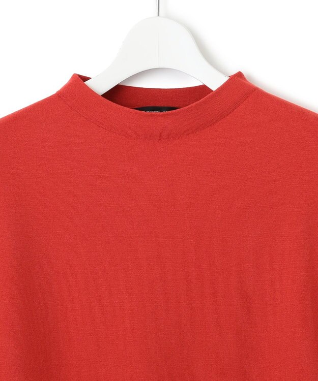 23区 L 【洗える/アンサンブル対応】ヴィスコースストレッチ 半袖 ニット レッド系