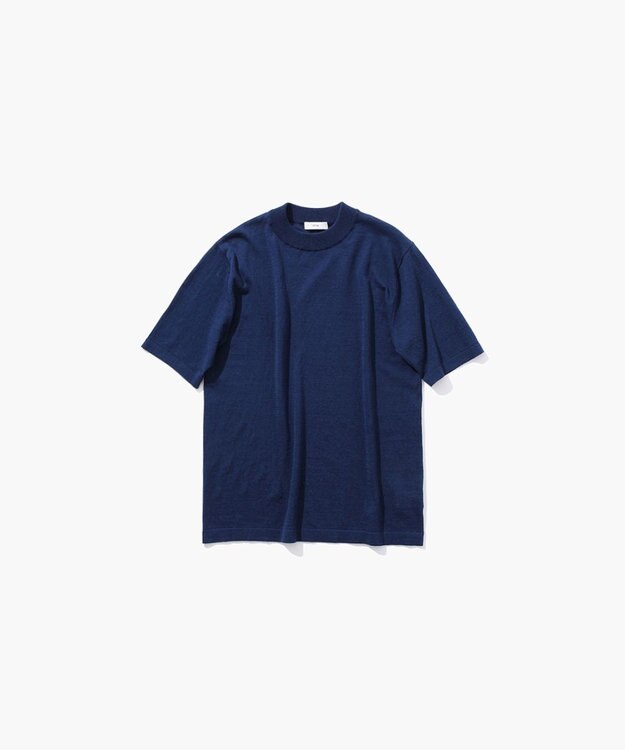 ATON RECYCLED FRESCA COTTON | ハーフスリーブプルオーバー NAVY