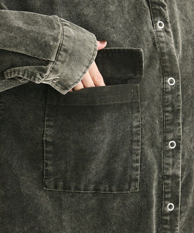 Green Parks ・ＥＬＥＮＣＡＲＥ　ＤＵＥ　ケミカルコーデュロイシャツ Green