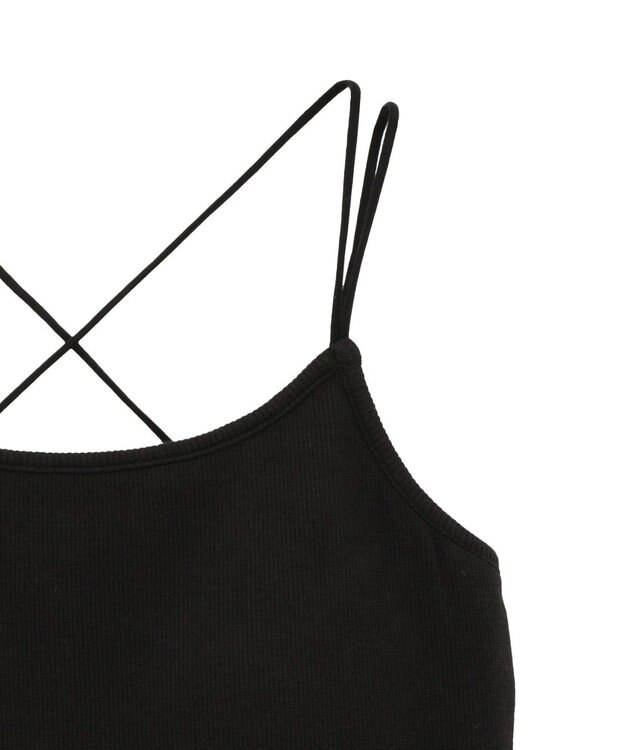 earth music&ecology クロスストラップカップ付キャミソール Black