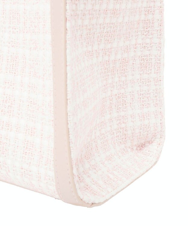 Maison de FLEUR スカーフ付きツイードスクエアトートバッグ Pink