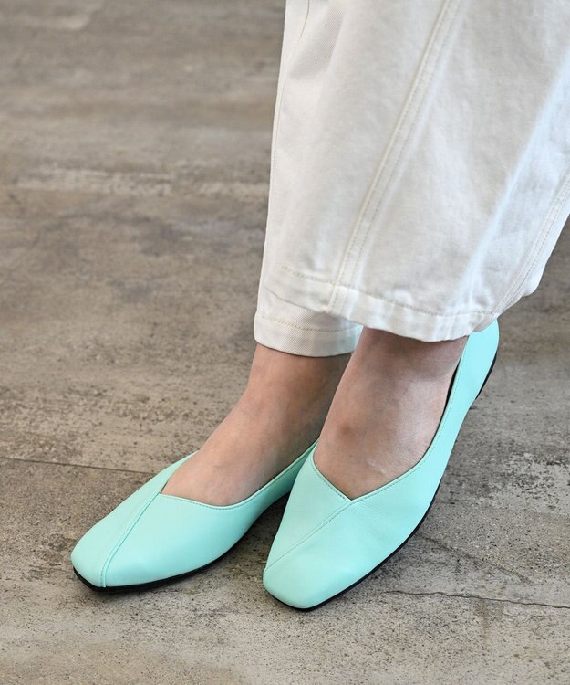 Pointer 日本製 本革Vカットパンプス ブルー