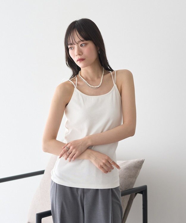 earth music&ecology クロスストラップカップ付キャミソール Ivory