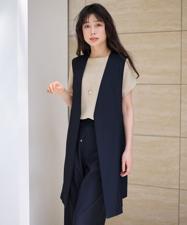 ANY 【ストレッチ/セットアップ可】イージィケアストレッチジレ ネイビー