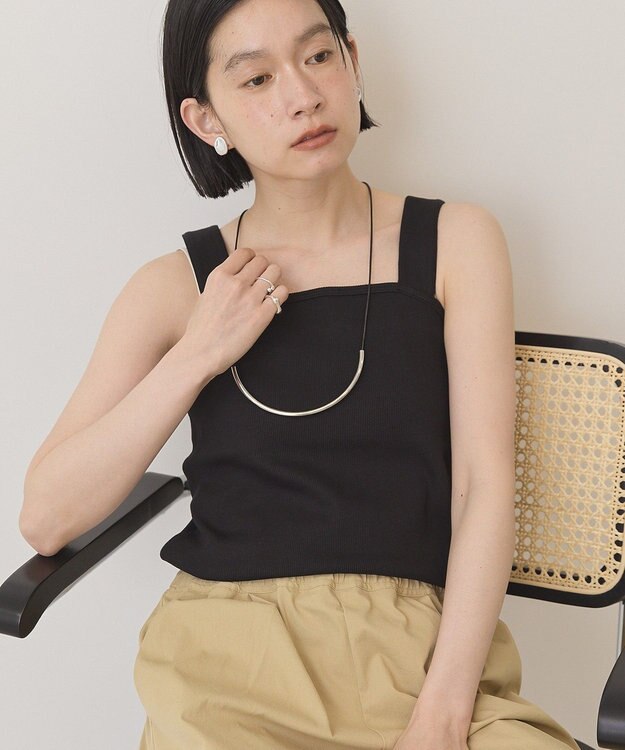 AMERICAN HOLIC 【抗菌防臭】スクエアベアタンクトップ Black