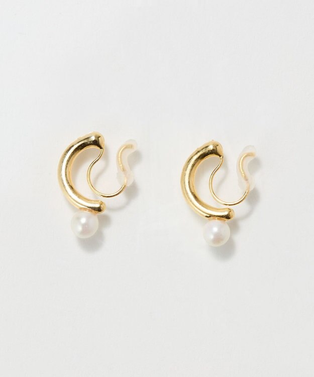 Phoebe 〈痛くないシリーズ/金属アレルギー対応〉ソロパールフープライトフィットイヤリング　ゴールド/ニッケルフリー ゴールド