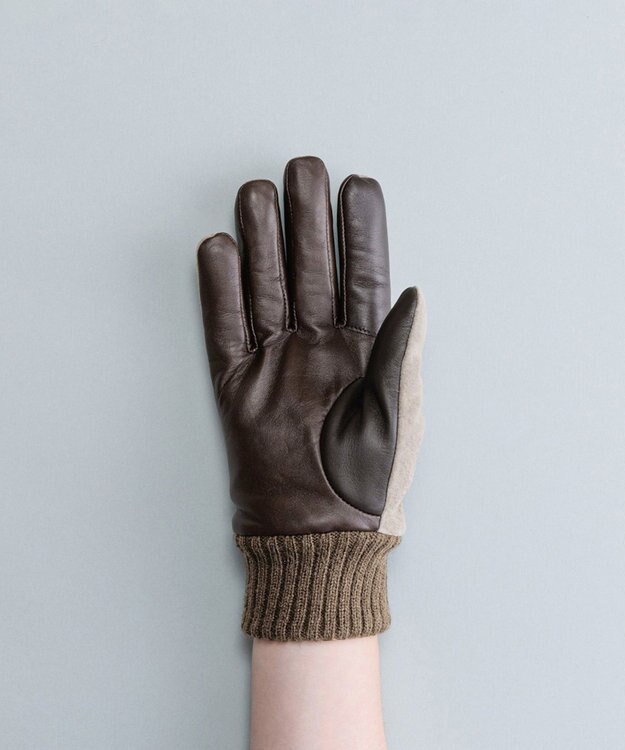 ORuKuBET ピッグスエードラムコンビカフスグローブ(MEN)【日本製・タッチパネル対応】 グレー