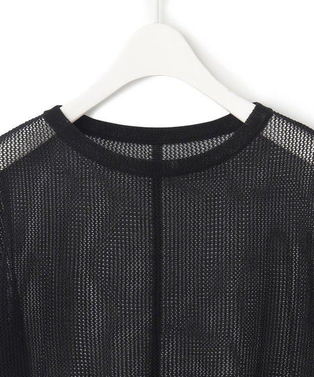 ICB 【洗える】 ドライメッシュ ニットトップス ブラック系