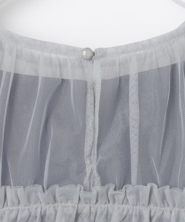 ANY SIS 【Lily Calin】チュールフリルトップス×ドレスセット ブルー×アイスグレー