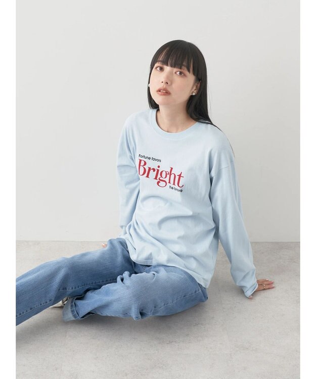 earth music&ecology レギュラーロゴロンＴｅｅ Blue