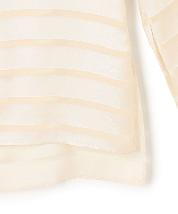 BEIGE， HAUYNITE / ボーダーシアー ボートネックブラウス Ecru