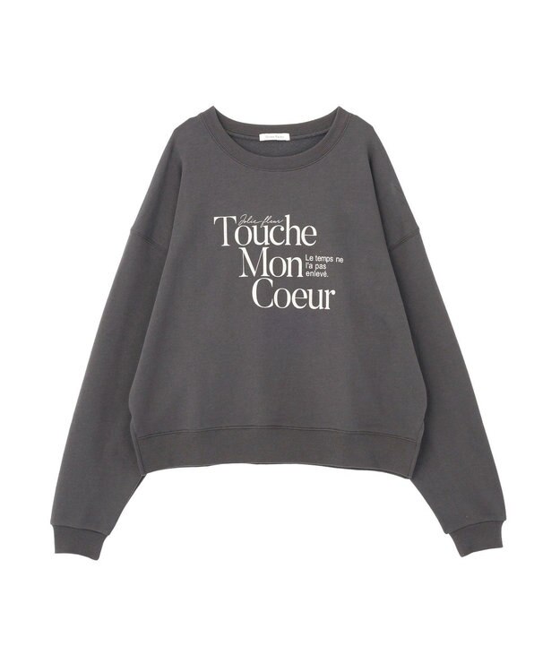 Green Parks オーバーサイズロゴ裏毛プルオーバー Charcoal Gray