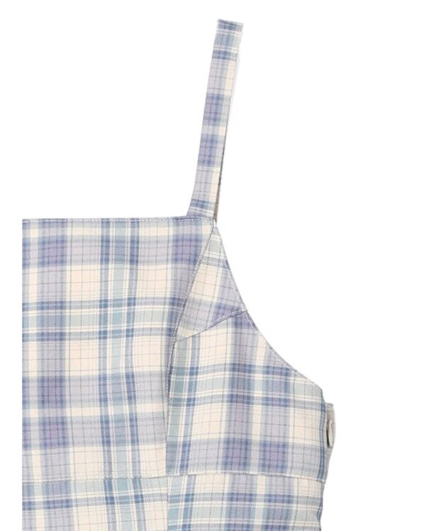 earth music&ecology ＣＨＥＣＫハイウエストフレアジャンスカ Check Blue