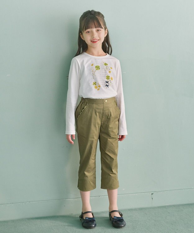 組曲 KIDS 【150-160㎝】オシバナクローバー Tシャツ オフホワイト系