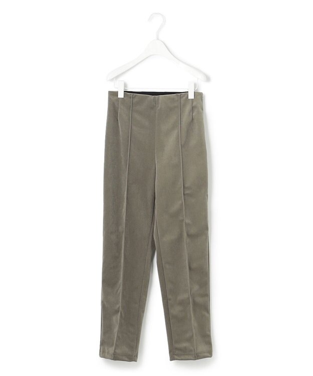 ICB 【洗える】 コーデュロイ テーパードパンツ アッシュカーキ系