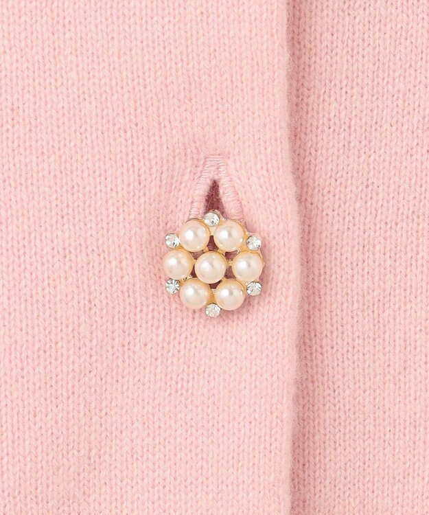 組曲 L 【アンサンブル対応可】ピュアカシミヤ ビジューカーディガン ピンク系