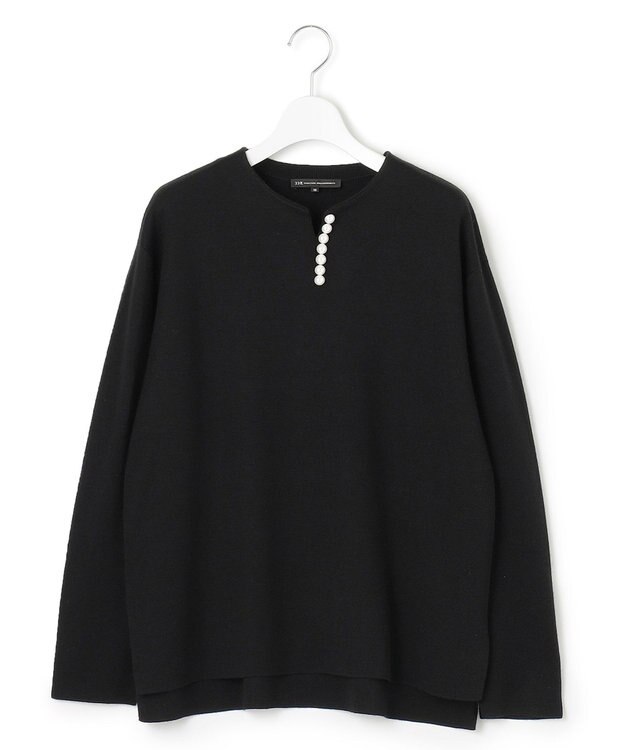 23区 ウールブレンド ラインパール プルオーバー ブラック系