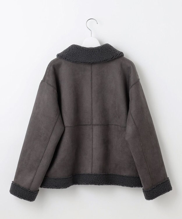 Feroux リバーシブル ムートンボアコート グレー系