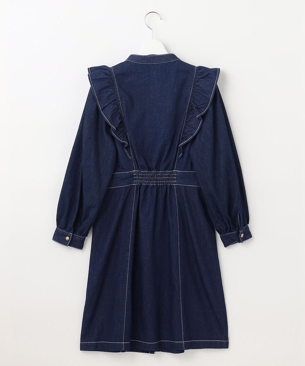 Feroux 【洗える】デニムミディ ワンピース ネイビー系
