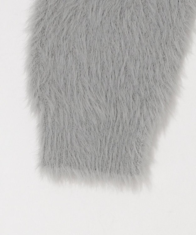 WEGO ロゴシャギーショートニット グレー