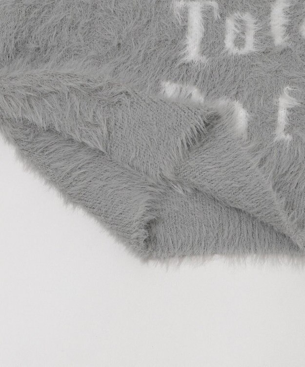 WEGO ロゴシャギーショートニット グレー