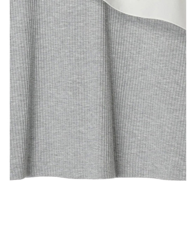 Green Parks ・ＳＵＧＡＲ　ＳＰＯＯＮ　アシンメトリーフリルロンＴＥＥ Gray Mixture