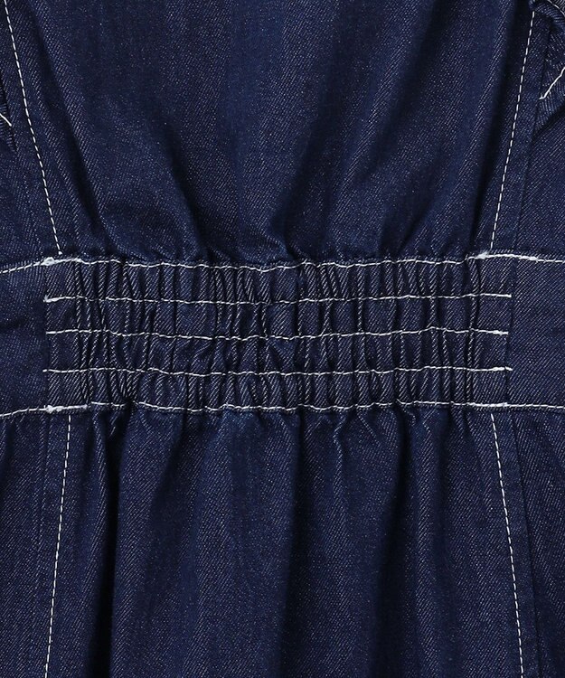 Feroux 【洗える】デニムミディ ワンピース ネイビー系