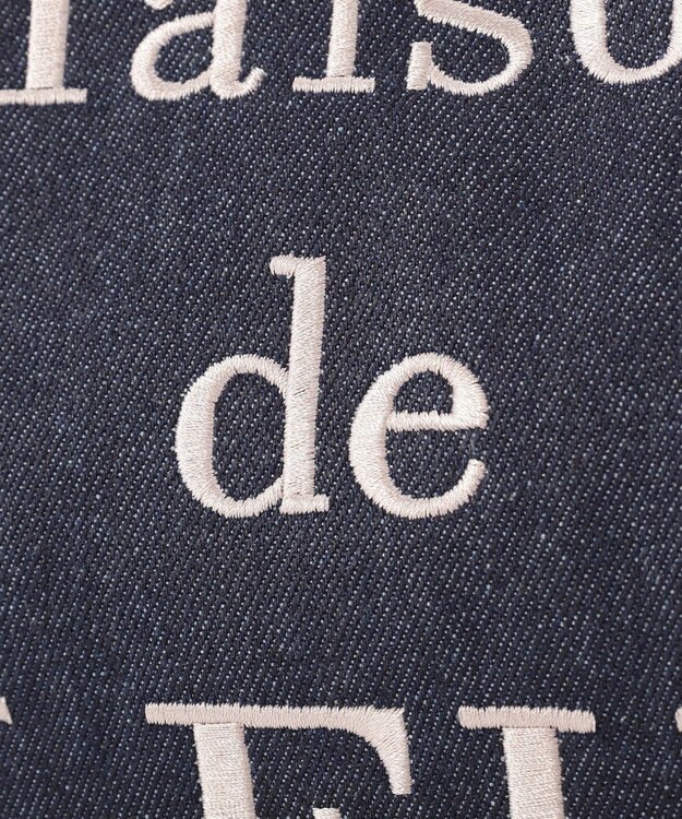 Maison de FLEUR デニムブランドロゴスクエアトートバッグ Indigo