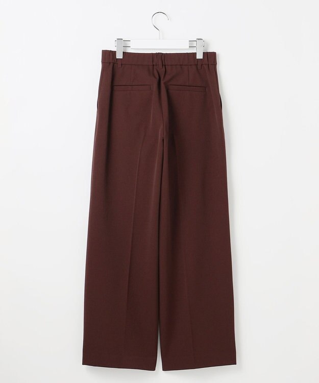 自由区 L 【19号サイズまで展開・カタログ掲載】TRギャバ裏起毛ワイド パンツ ボルドー