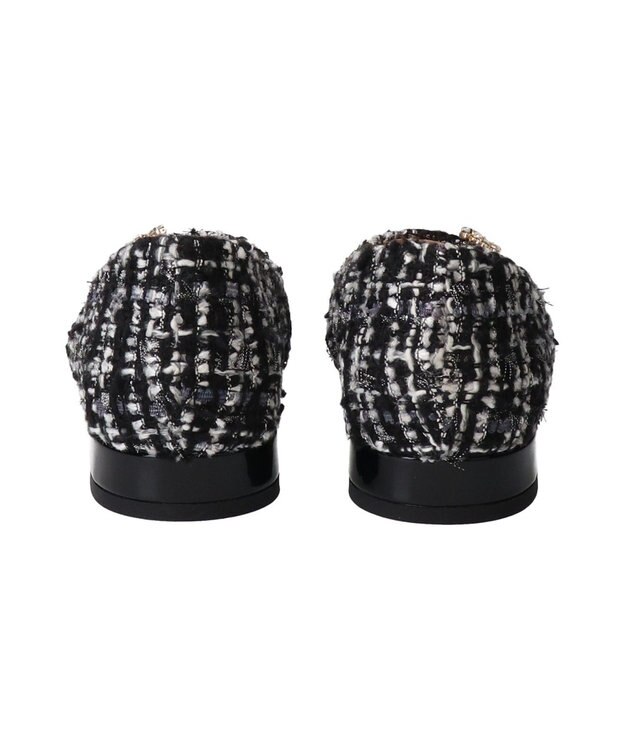 Bridget Birkin 【Bridget Birkin】ゴールドチェーンポインテッドフラットパンプス ブラック雑材