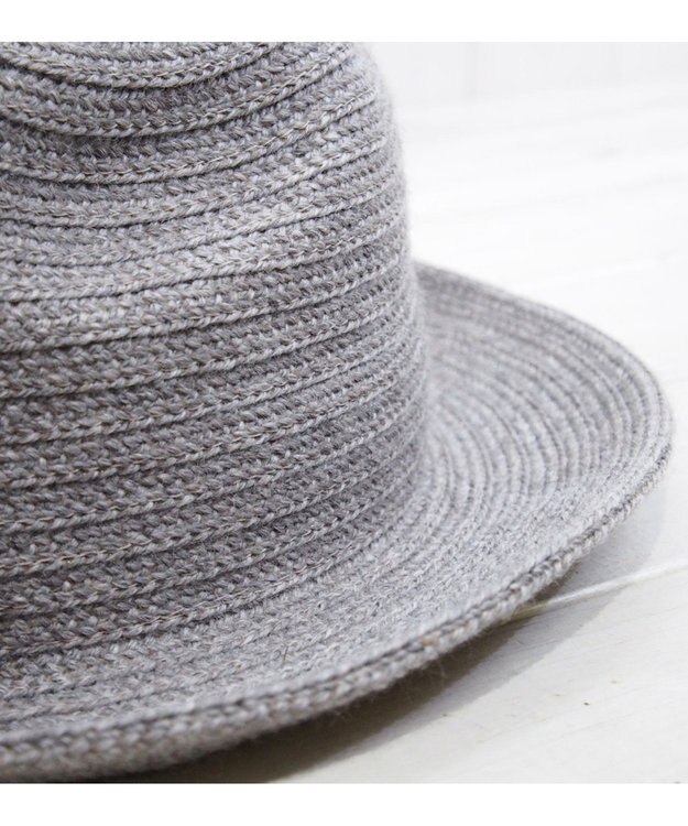 石田製帽 ウールニットブレード　中折れハット グレー