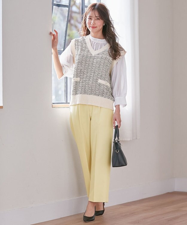 ANY SIS 【WEB・一部店舗限定】褒めらレディ ワイド パンツ レモンイエロー