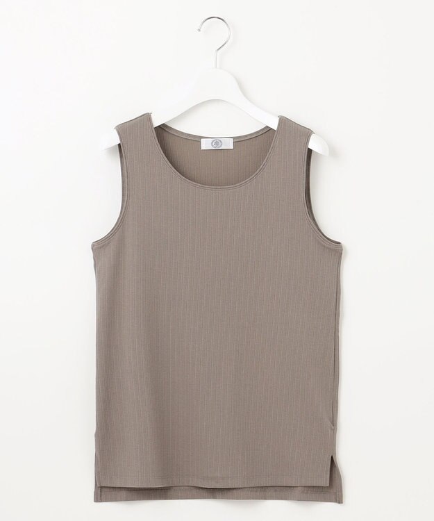 J.PRESS LADIES L ワイドリブジャージー ノースリーブ カットソー モカ系