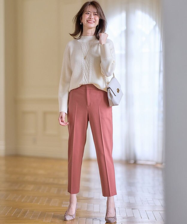 ANY SIS S 【大人百花掲載 ヨンアさん着用】シリーズ累計7万本突破！サーモ2WAYストレッチ テーパードパンツ 【WEB限定】コーラルオレンジ