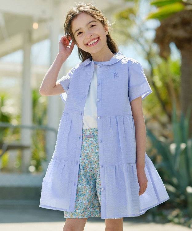 組曲 KIDS 【110-140㎝】ミラクルウェーブチュニック ワンピース アイリス系