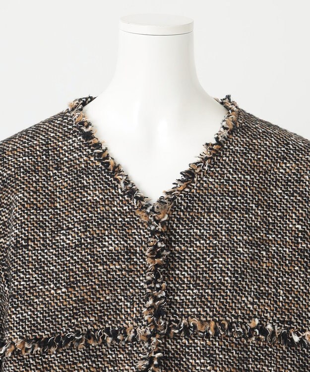 23区 【R(アール)】GIOLICAミックスツイードジャケット キャメル系