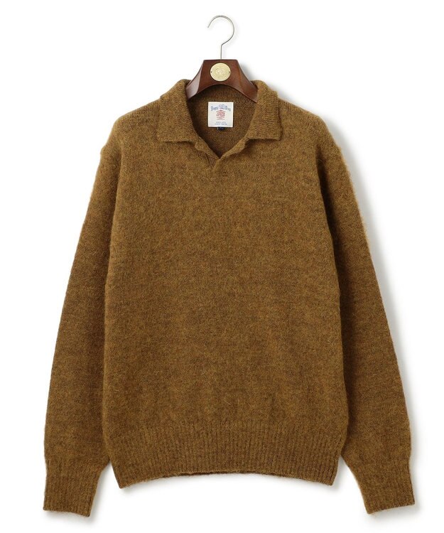 J.PRESS MEN 【J.PRESS ORIGINALS】Shaggy Dog Sweater Skipper Polo / Japan Made イエロー系