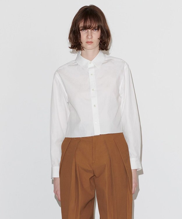 NAVE 【Nave　洗える】クロップド シャツ ホワイト系
