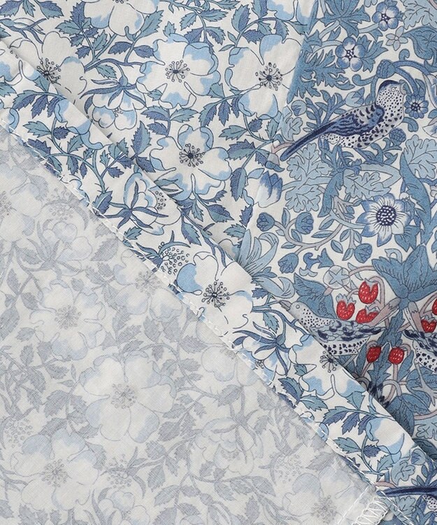 JOSEPH HOMME 【LIBERTY】 パッチワークリバティ 半袖シャツ サックスブルー系3