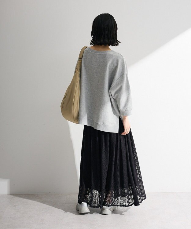 Green Parks 七分袖ロゴ裏毛プルオーバー Gray Mixture