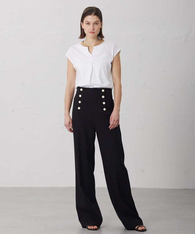 BEIGE， 【WEB限定】AUBIN / バイカラートップス White × Camel