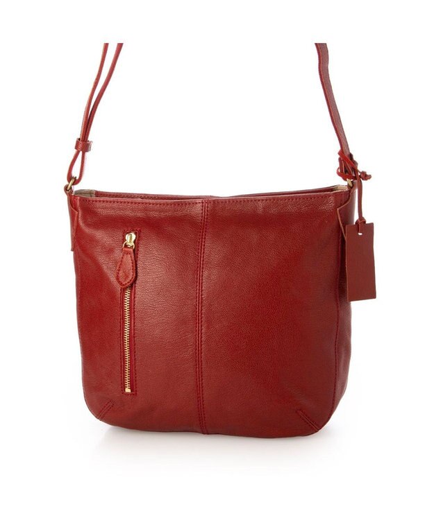 UNBILLION アトランタ ATLANTA / 牛革縦ファスナーショルダー レッド