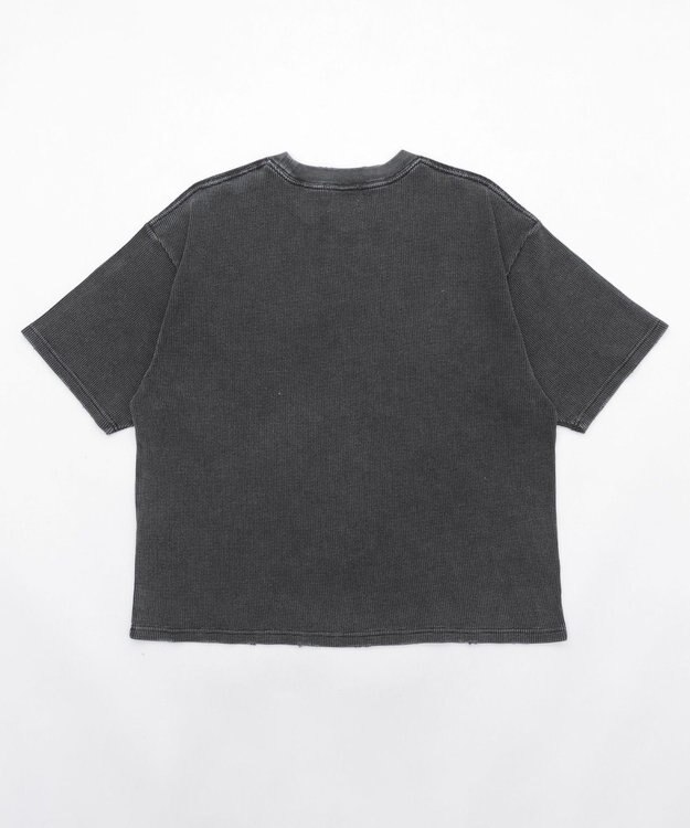 WEGO 【ユニセックス着用ITEM/MLサイズ展開】ブリーチワッフルダメージグラフィックT（SS） スミクロ