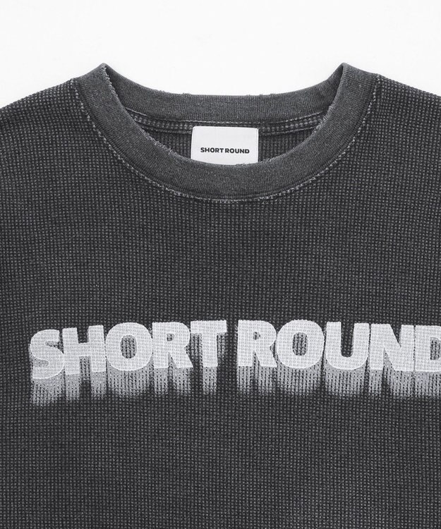 WEGO 【ユニセックス着用ITEM/MLサイズ展開】ブリーチワッフルダメージグラフィックT（SS） スミクロ