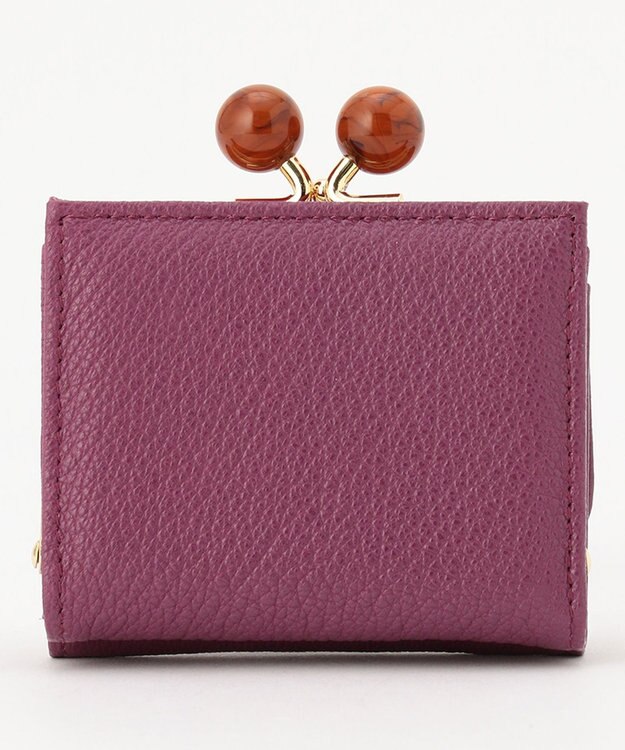 UNBILLION perche アクリル玉三つ折りミニサイフ パープル