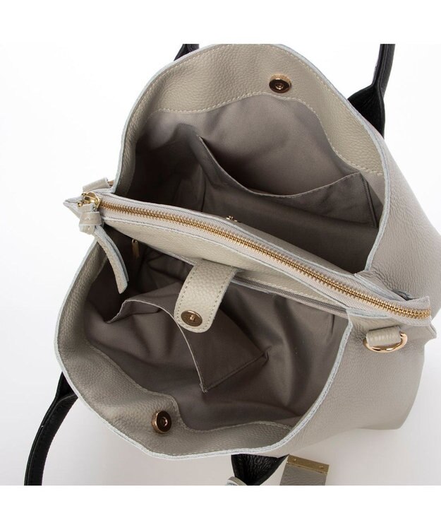 UNBILLION ペルケ perche / WEB直営限定・牛革ユーティリティ・2wayトートバッグS ライトグレー