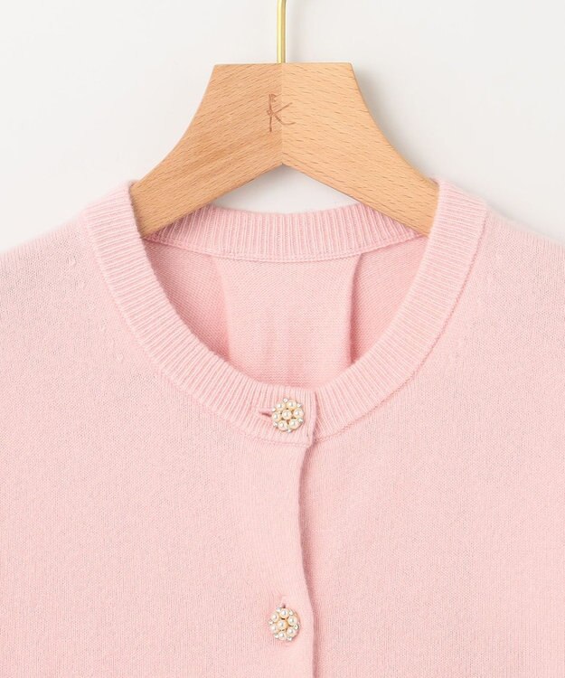 組曲 L 【アンサンブル対応可】ピュアカシミヤ ビジューカーディガン ピンク系