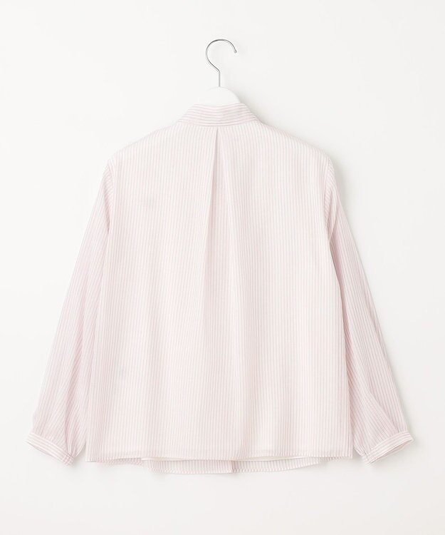 J.PRESS LADIES カチオンストライプ ボウタイ カットソー ピンク系1