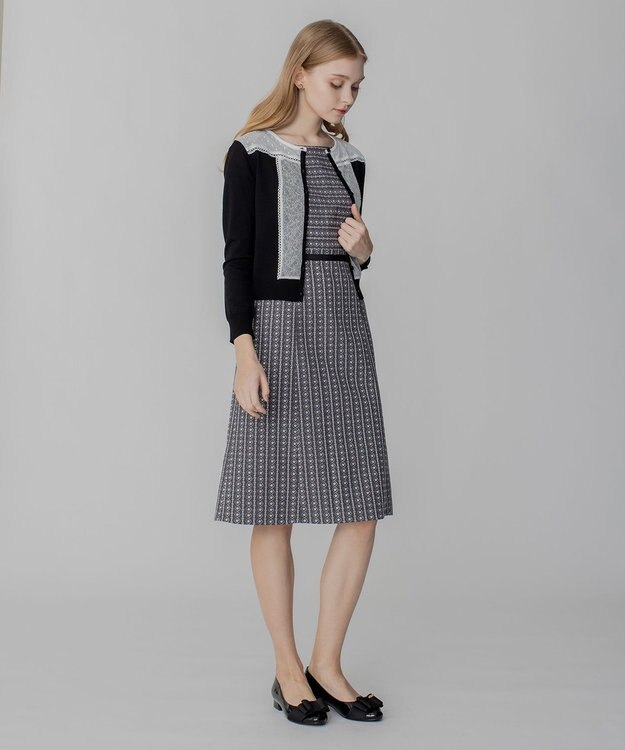 TOCCA 【洗える！】ICON BORDER ドレス ライトグレー系7